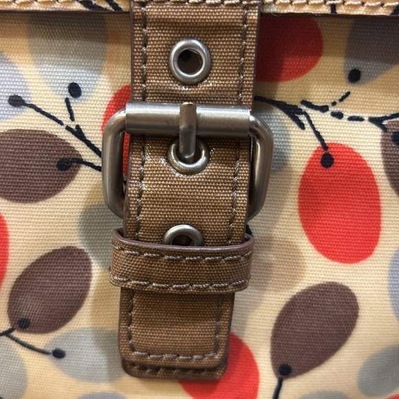BODEN BRAND VINYL CROSSBODY BAG ADJUSTABLE BROWN CLOTH STRAP FIT IPAD PERFECTLY - Picture 5 of 13
